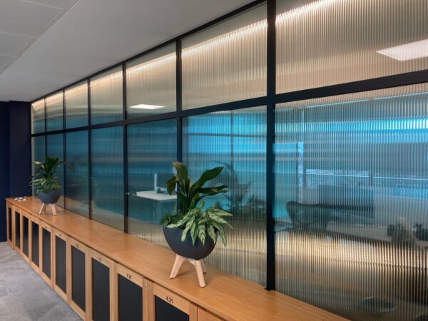 Reeded Window Film in Office